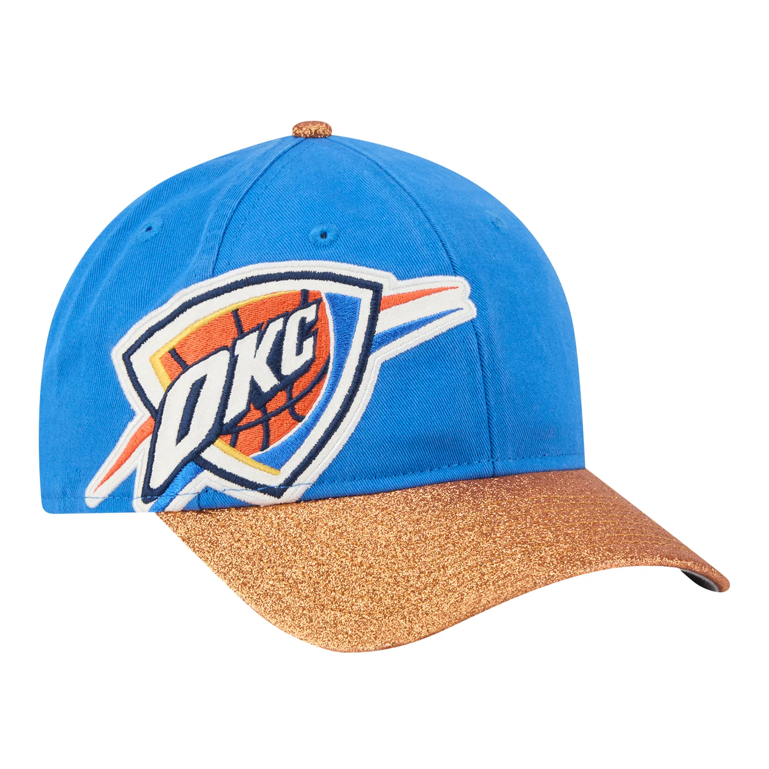 Ladies OKC Thunder New Era 9Forty M-Crown Offset Glitter Snap Hat
