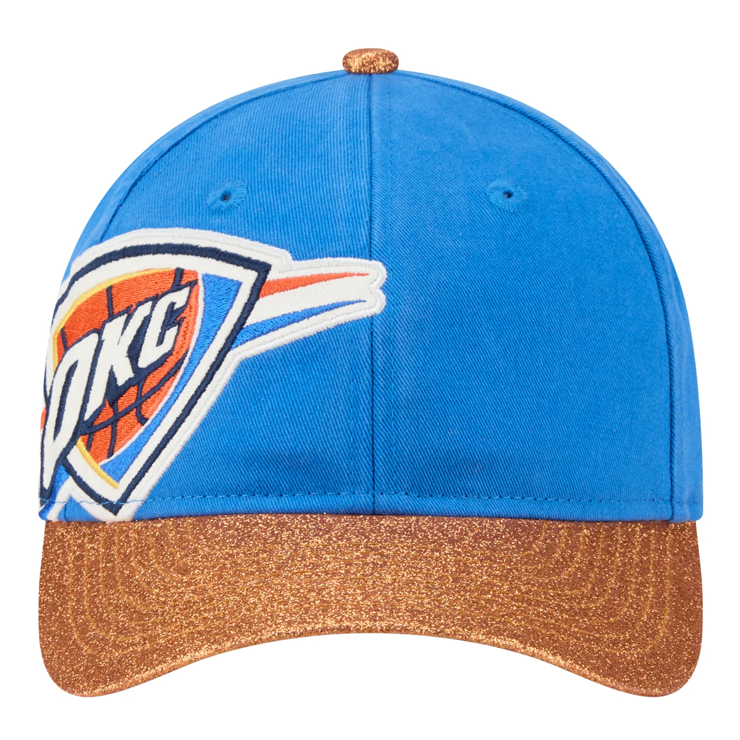 Ladies OKC Thunder New Era 9Forty M-Crown Offset Glitter Snap Hat - Image 3