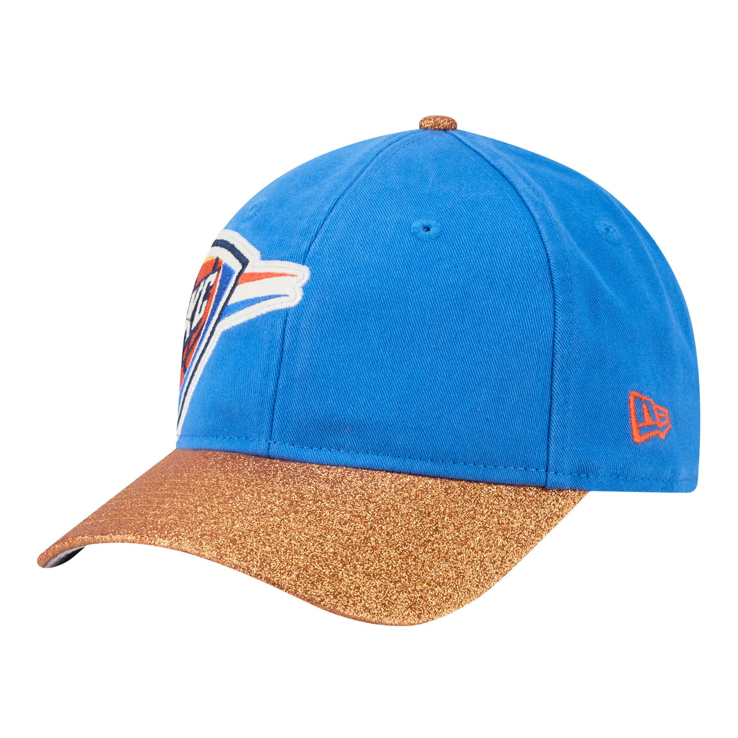 Ladies OKC Thunder New Era 9Forty M-Crown Offset Glitter Snap Hat - Image 4