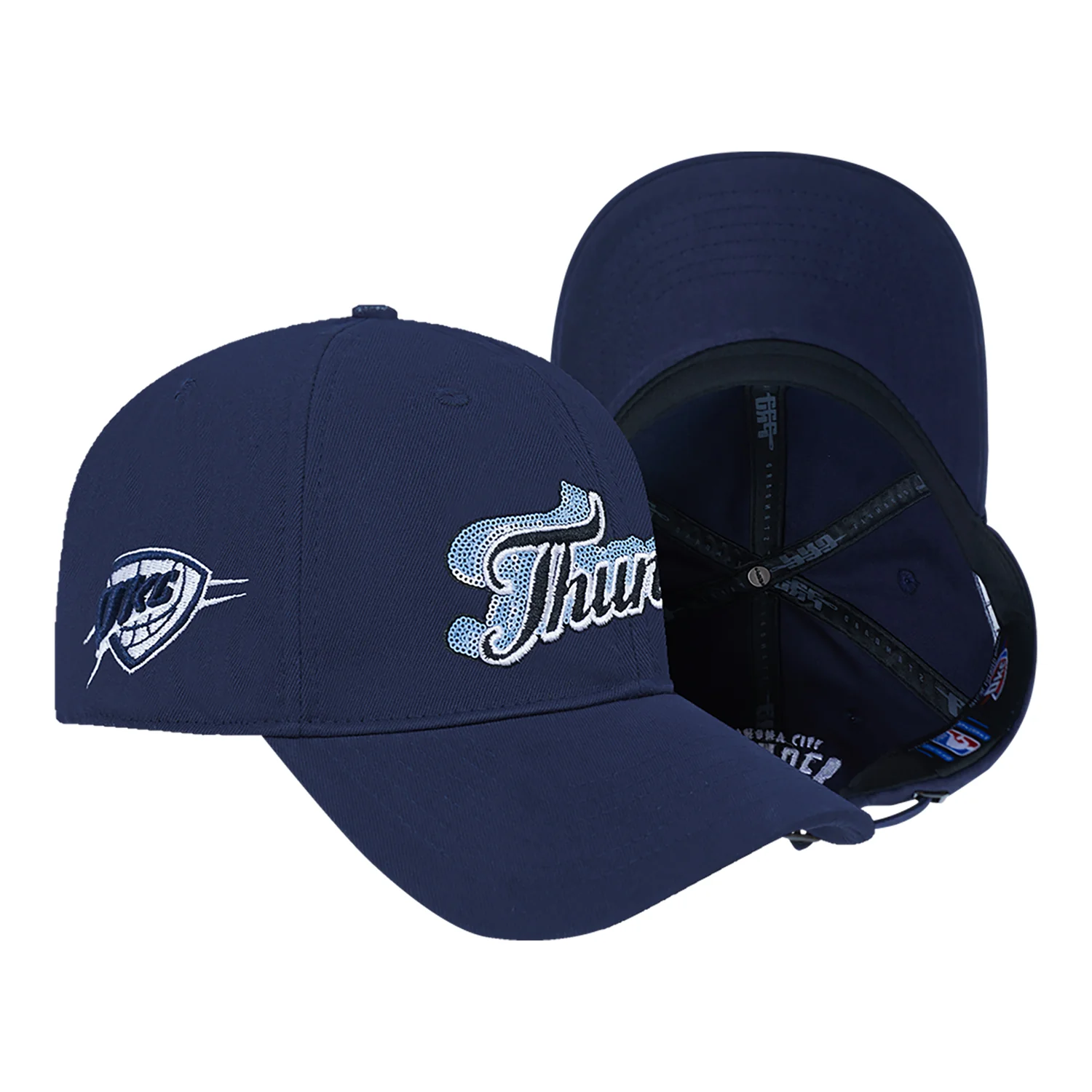 LADIES OKC THUNDER PRO STANDARD CITY LIGHTS SEQUIN HAT - Image 3