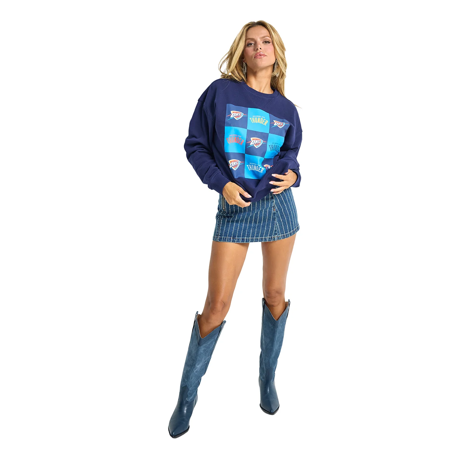 Ladies Oklahoma City Thunder Terez Technicolor Crewneck Sweatshirt - Image 3