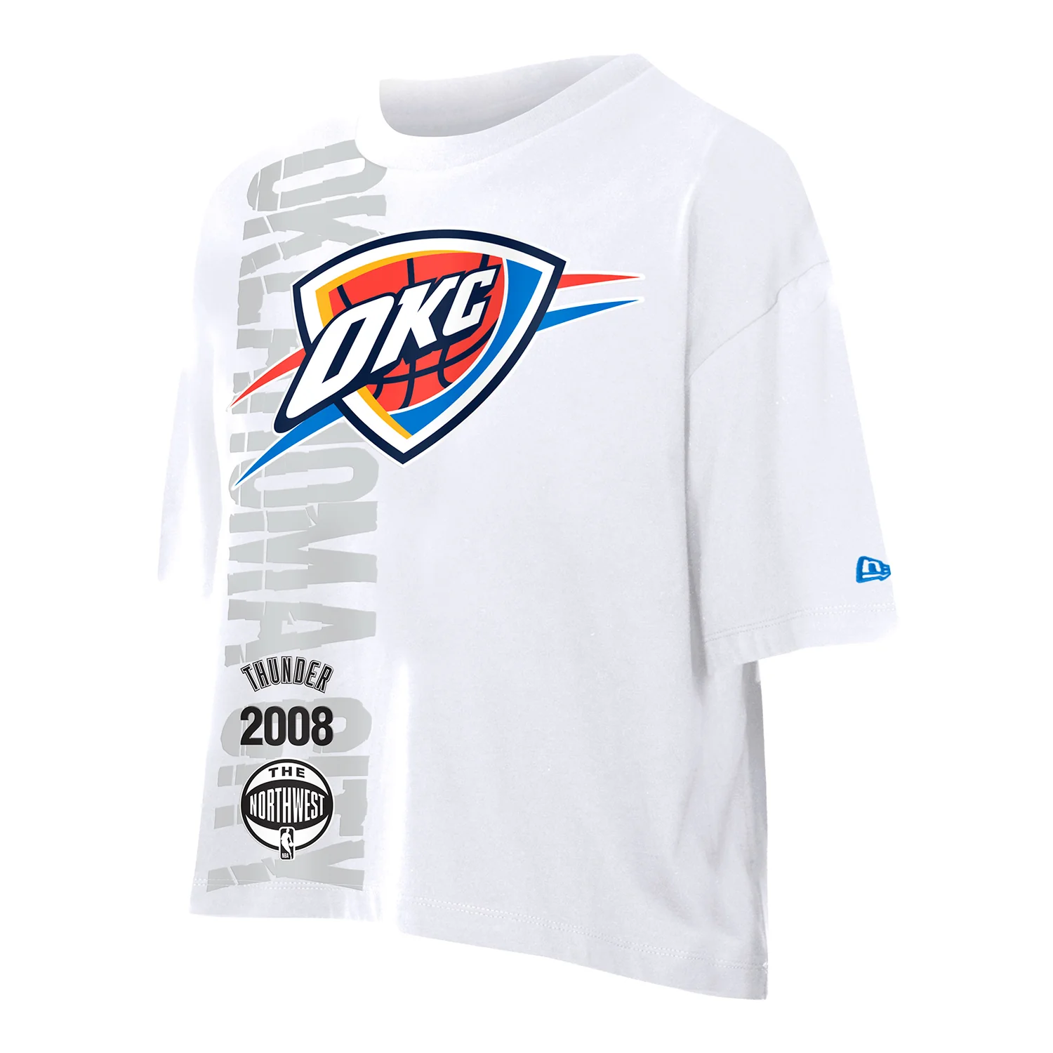 Ladies OKC Thunder New Era Puff Print Cropped T-Shirt