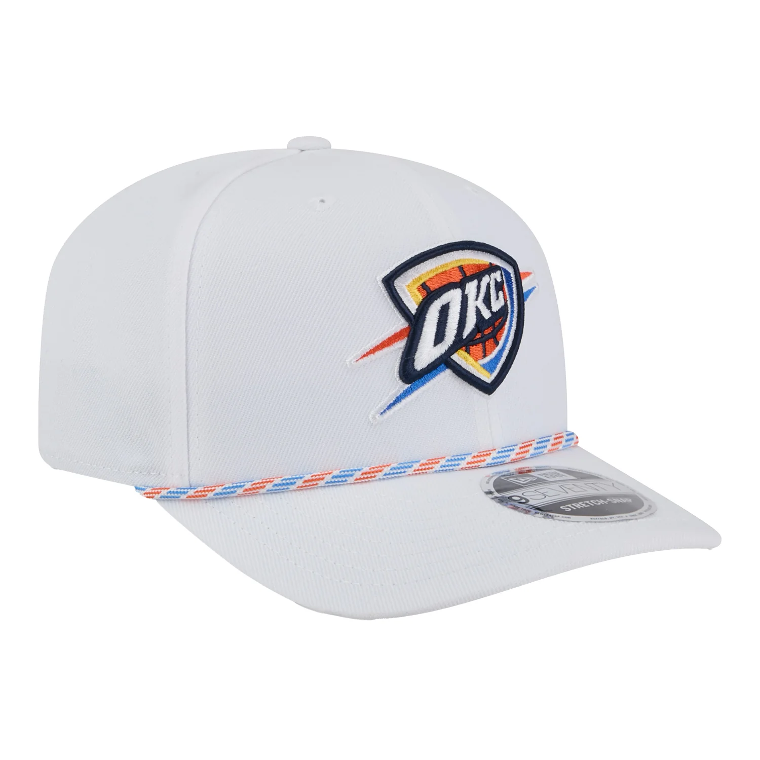 OKLAHOMA CITY THUNDER NEW ERA 970 STRETCH SNAP ROPE WHITE SNAPBACK - Image 2