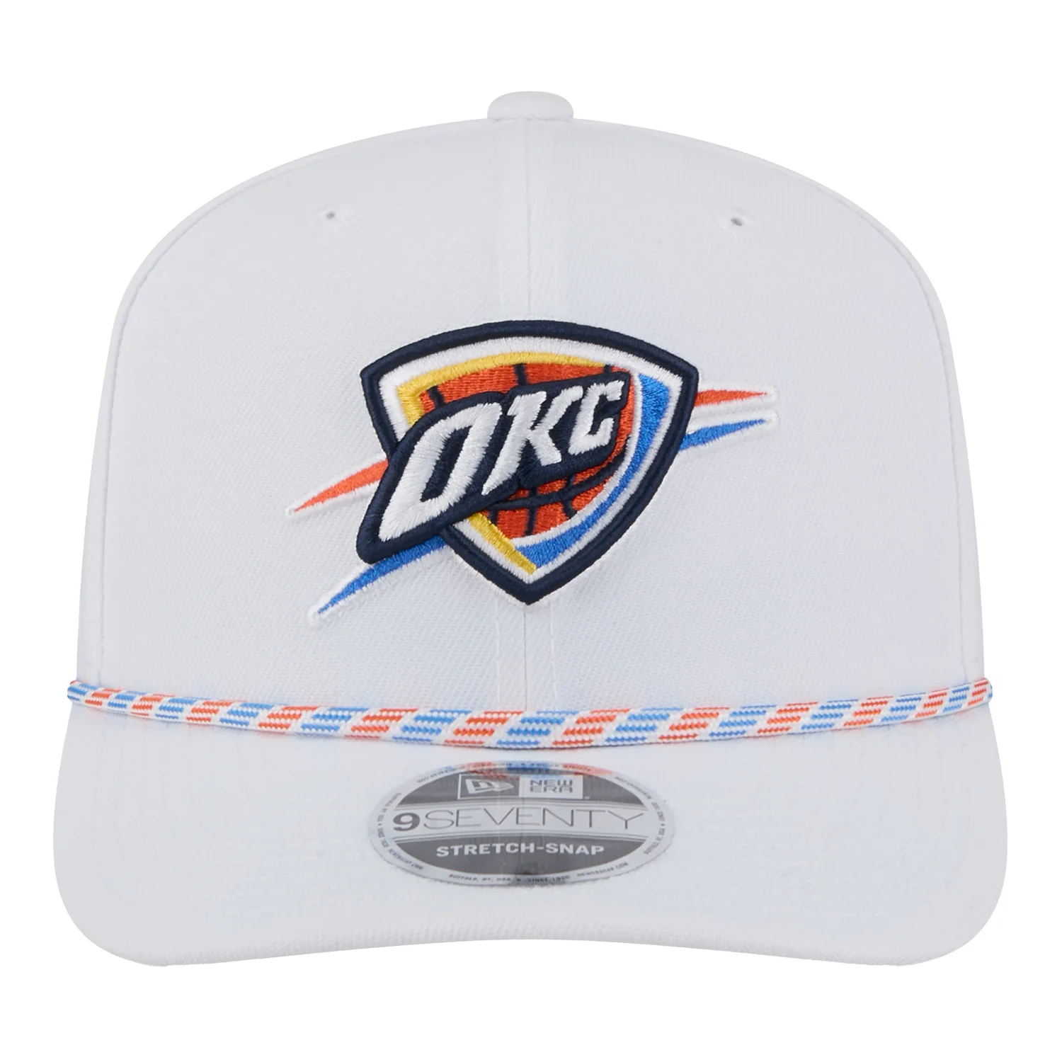 OKLAHOMA CITY THUNDER NEW ERA 970 STRETCH SNAP ROPE WHITE SNAPBACK - Image 3