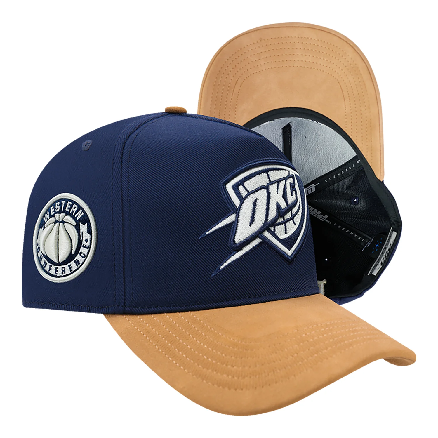 OKC THUNDER PRO STANDARD SUEDE PRO PINCH NAVY SNAPBACK