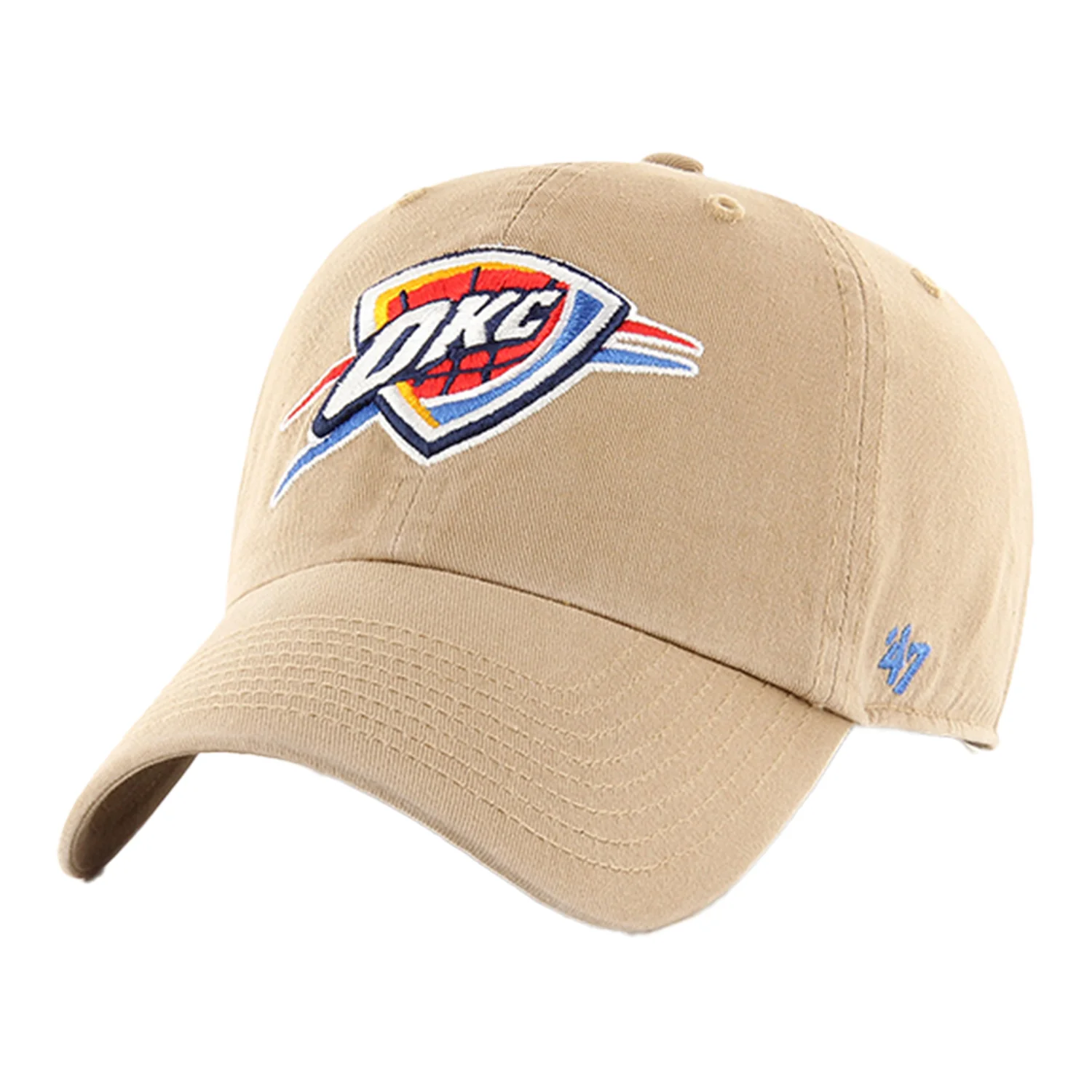 OKC THUNDER 47 BRAND KHAKI CLEAN UP ADJUSTABLE HAT