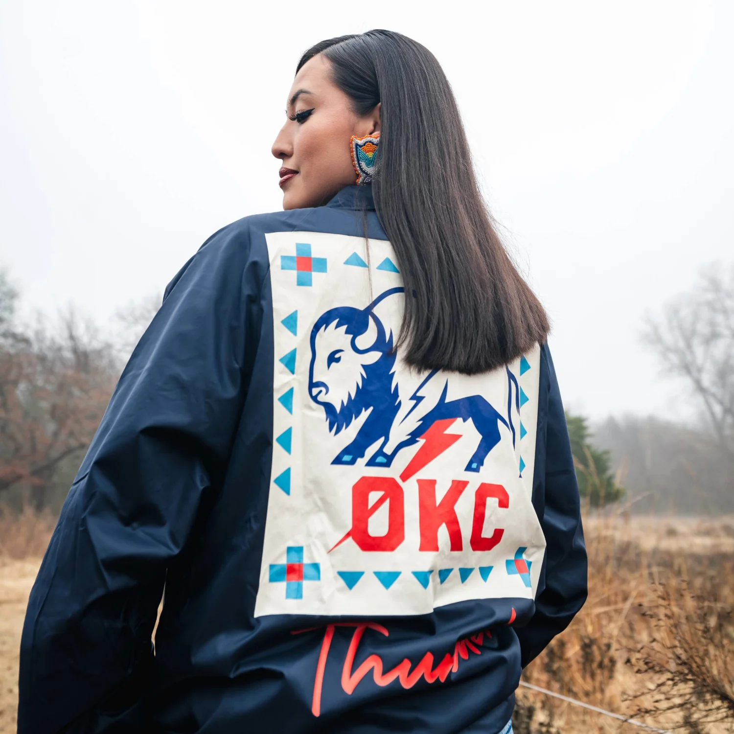 OKC Thunder X Round21 Native Heritage Coaches Jacket - Image 7
