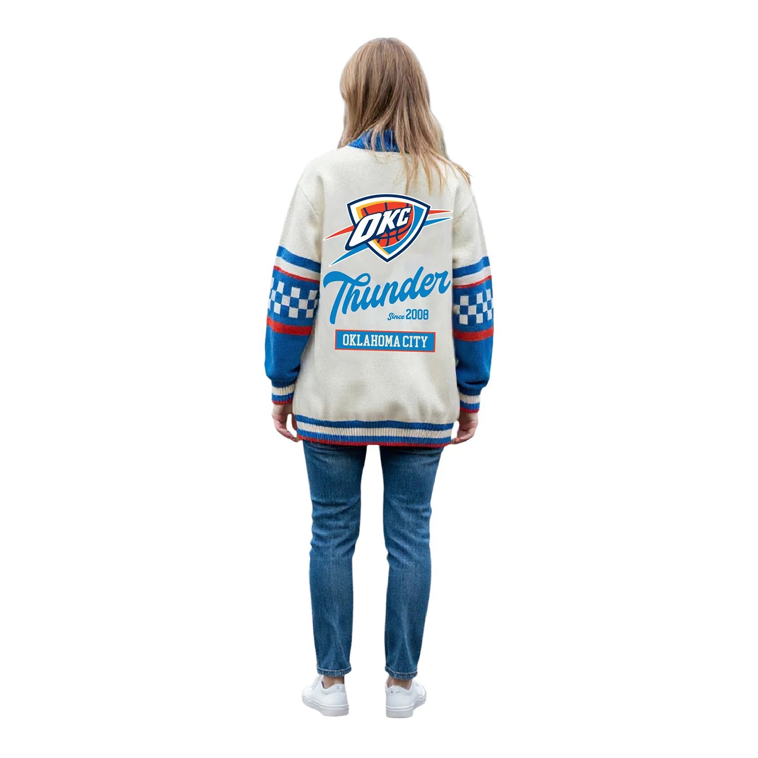 UNISEX OKC THUNDER WILD COLLECTIVE FASHION CARDIGAN - Image 2