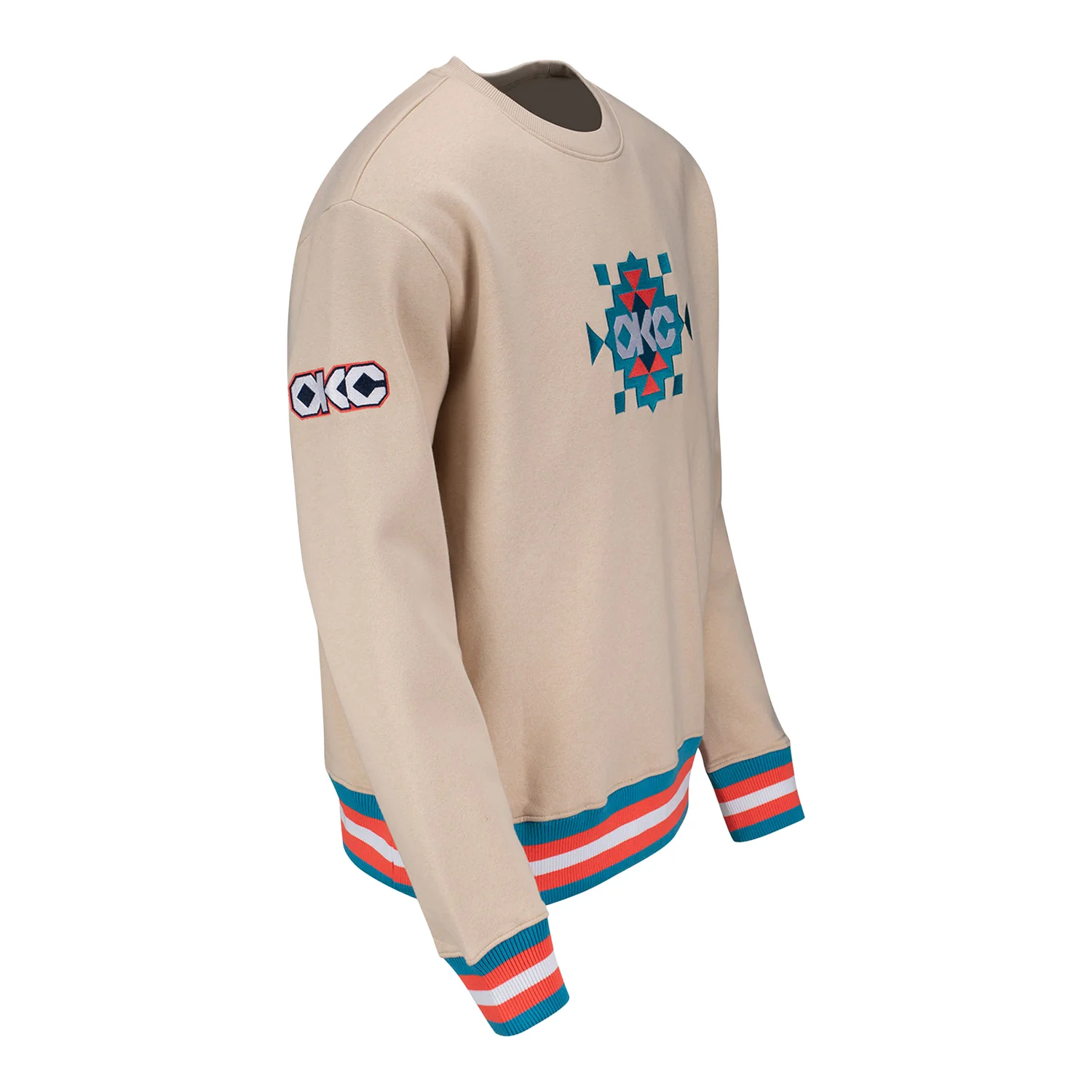 OKC Thunder Stripe Trim Native Crewneck Sweatshirt - Image 3