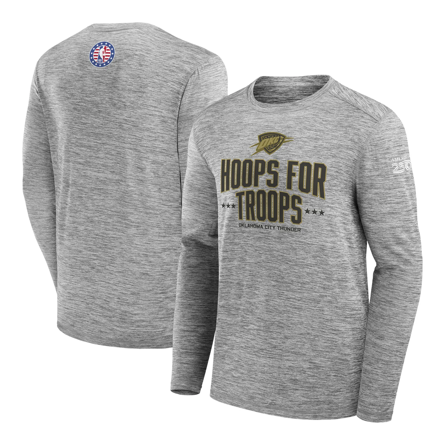 OKC Thunder Fanatics Hoops for Troops Long Sleeve T-Shirt - Image 3
