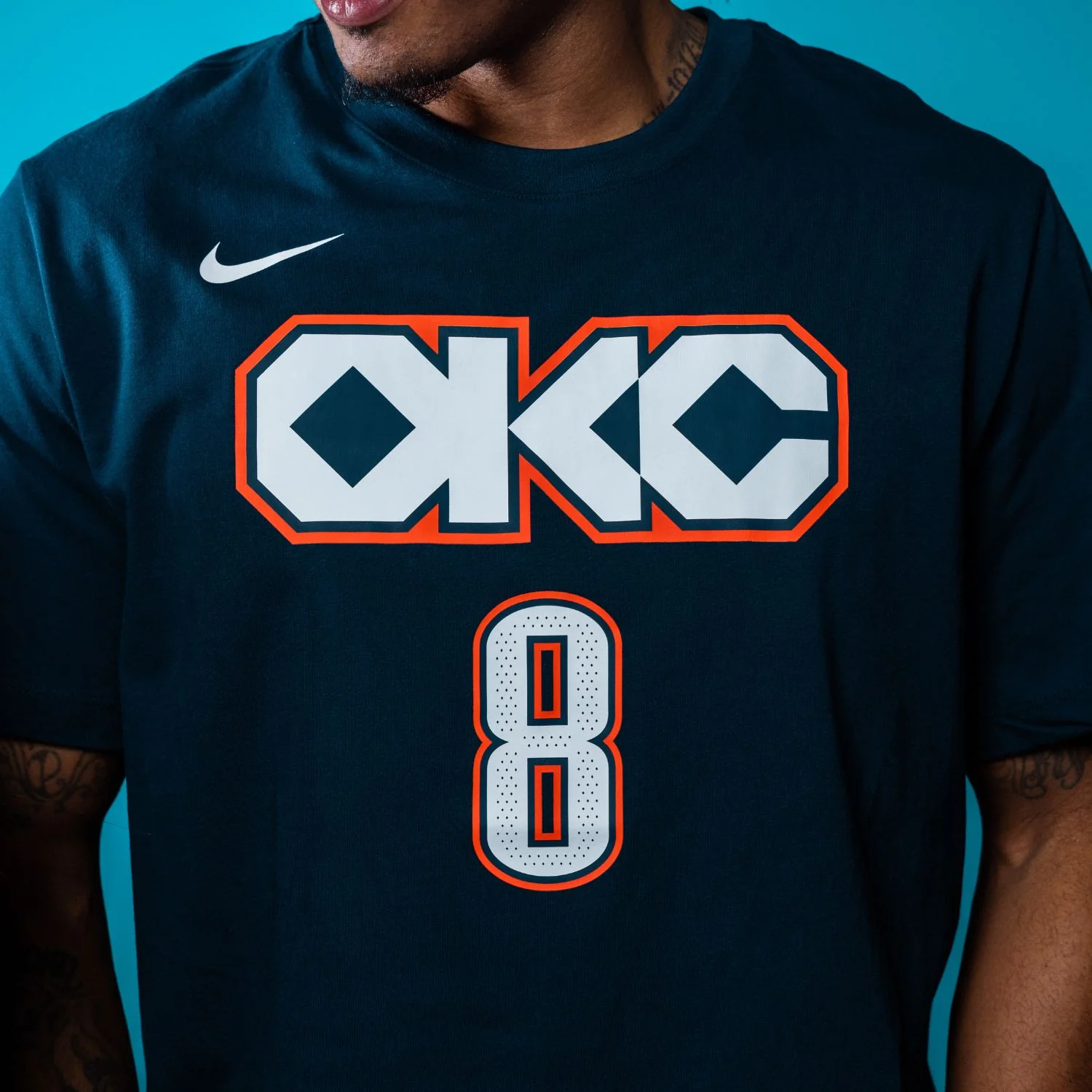 2025-26 CITY EDITION OKC THUNDER NIKE JALEN WILLIAMS #8 N&N T-SHIRT - Image 3