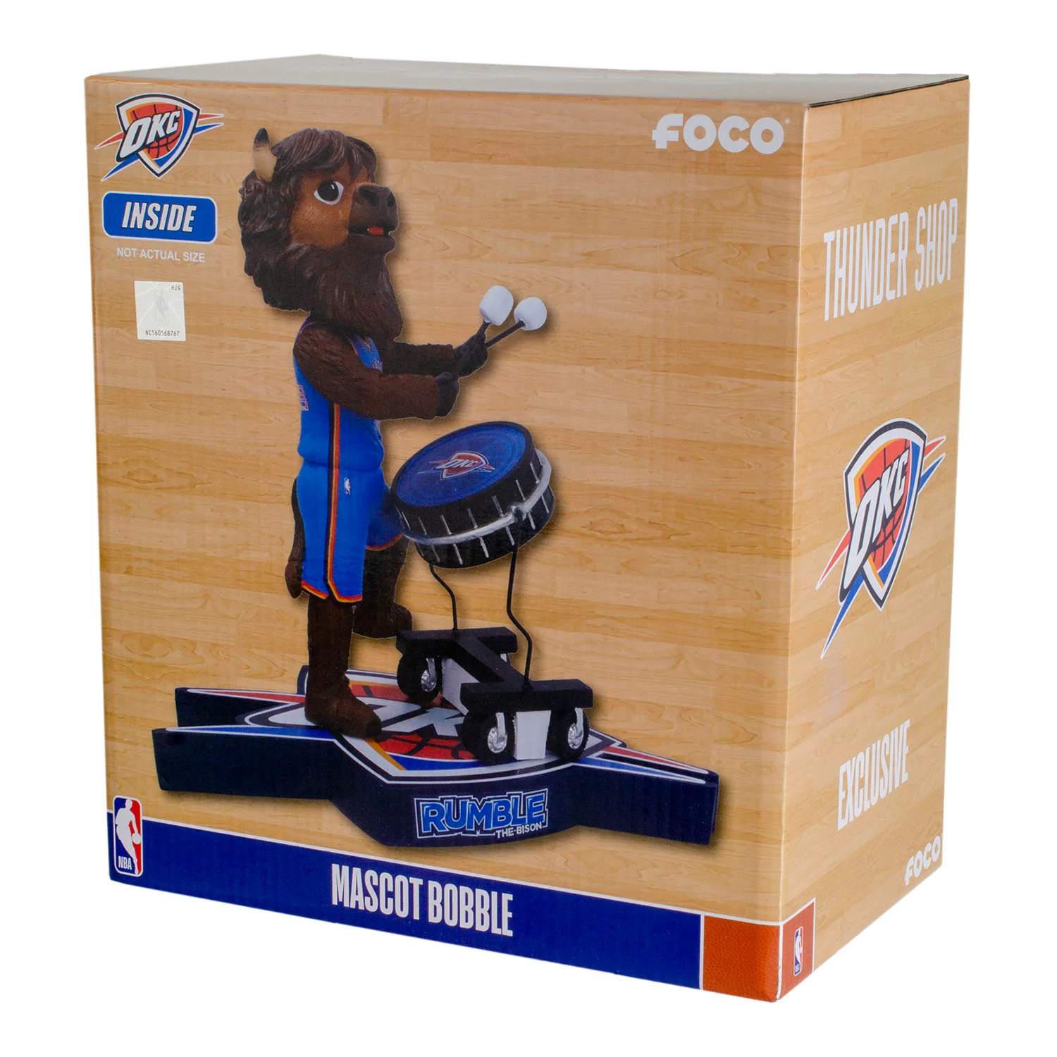 Oklahoma City Thunder Rumble Drum Bobblehead - Image 5