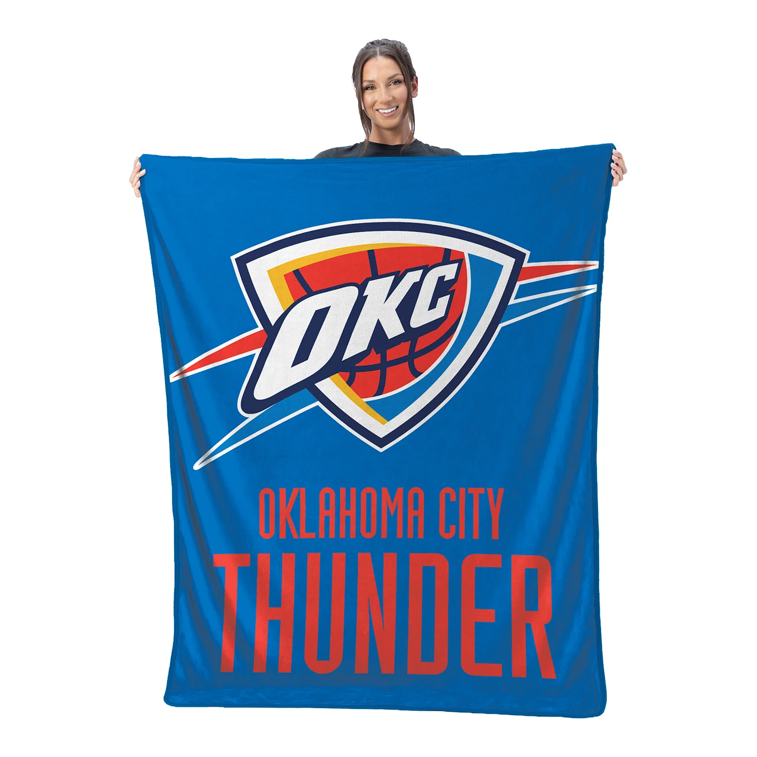 OKLAHOMA CITY THUNDER THUNDERSTACK 4' x 5' RASCHEL BLANKET - Image 2