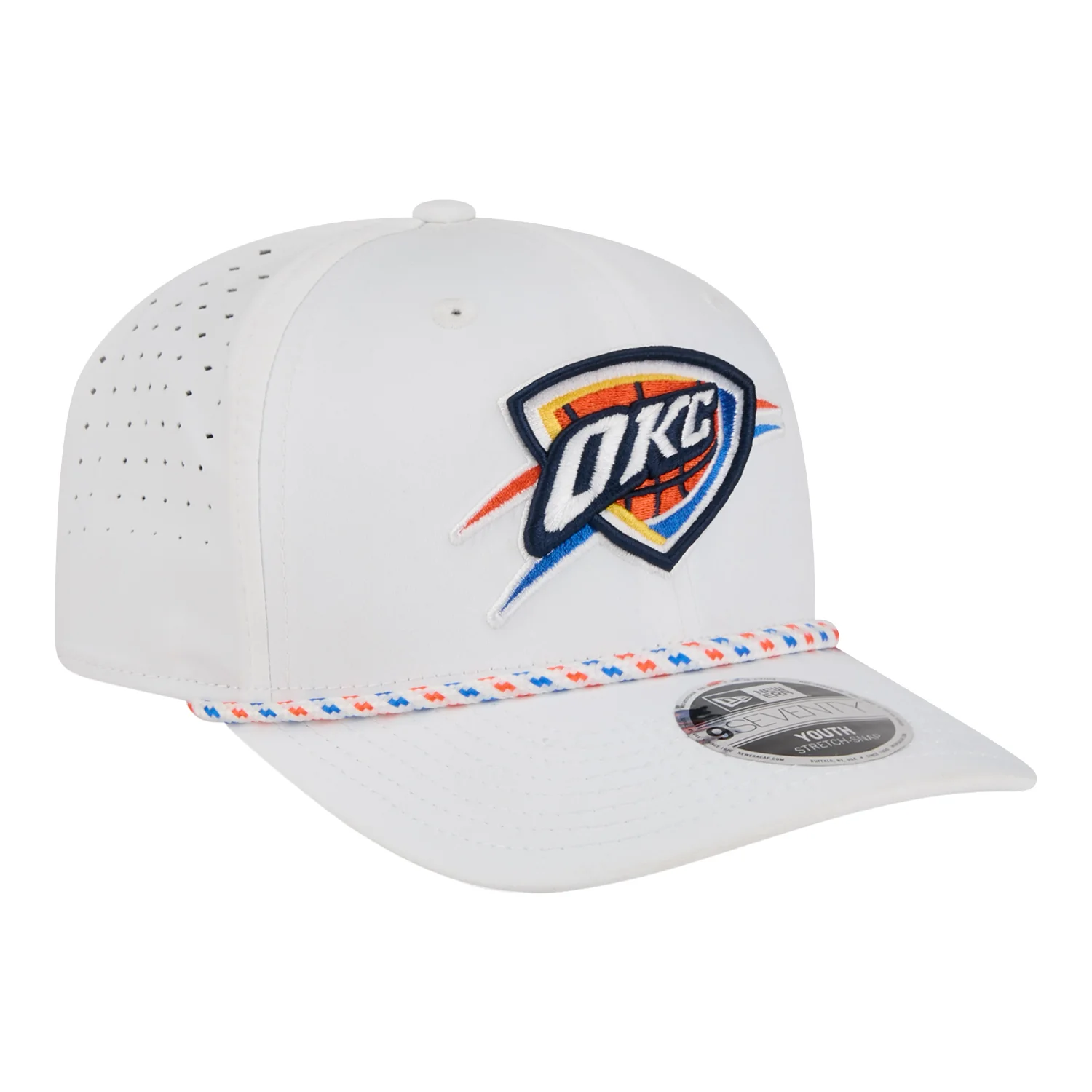 Toddler OKC Thunder New Era 9Seventy Stretch Snap Rope White Hat - Image 5