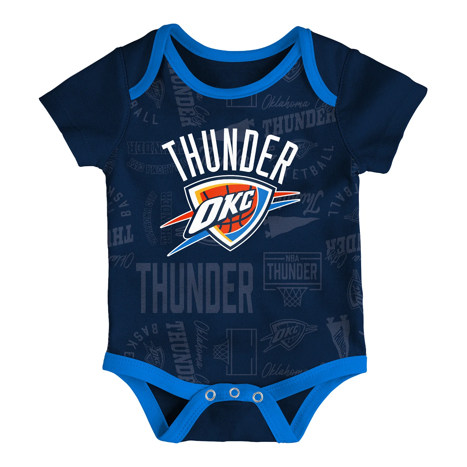 Infant Oklahoma City Thunder 3Pk Assortment of Blue, White and Navy Onesies - Image 3