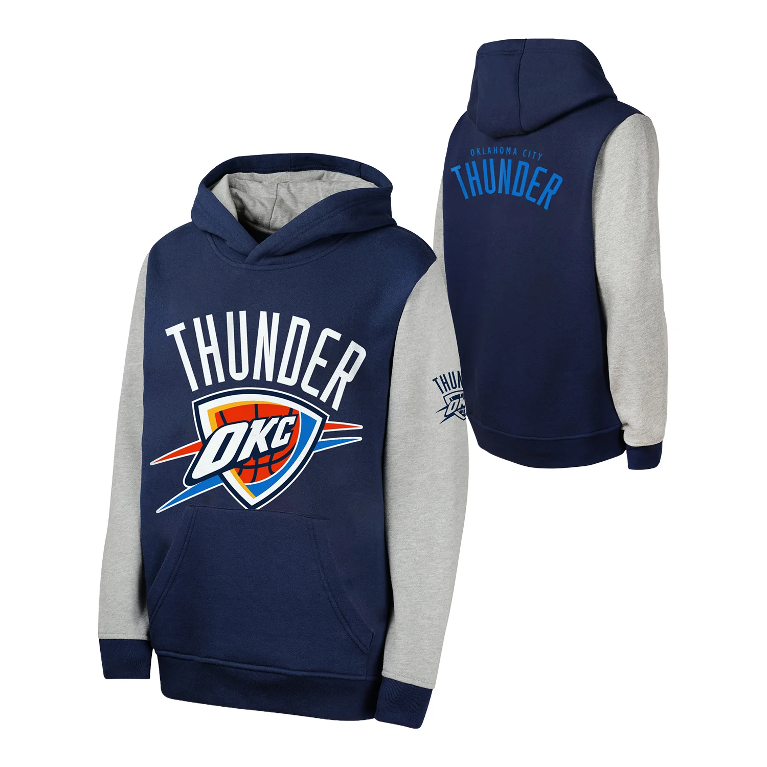 Youth Oklahoma City Thunder Outerstuff Fair Catch Fleece Hooded Sweatshirt - Image 3